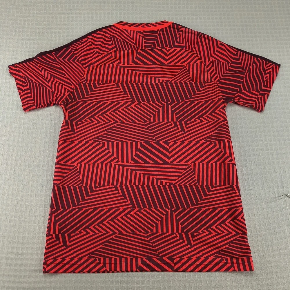 Nike Dri-FIT Strike Soccer Training Jersey Mens XL Red Black Geometric Stripe‎